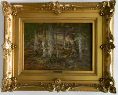 John Semon, - Forest Interior-, oil on canvas