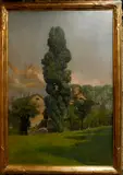 Otto Henry Bacher, - Landscape with Poplar Tree-, oil on canvas, 1884