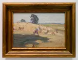 - Haystacks- by George G. Adomeit, oil on canvas, offered Oct 2019