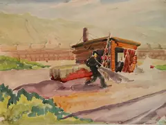 William LeRoy Flint, - Untitled-, watercolor on paper, 1932