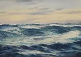 Kinley Shogren, - Seascape-, watercolor on illustration board, 1969