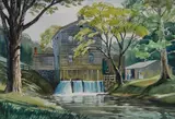 Kinley Shogren, - ''Alexander Mills''-, watercolor on illustration board, 1963