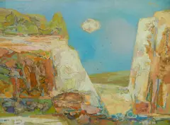John Teyral, - ''Mountains Appalachia''-, oil on canvas, 1981