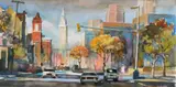 Michael Prunty, - Cleveland Scene-, watercolor on paper