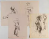Shirley Aley Campbell, - Nude Studies- 4, charcoal on paper, 3