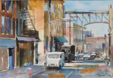 Michael Prunty, - Street Scene-, watercolor on paper