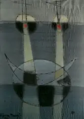 Alfons Dargis, - Untitled-, watercolor on paper laid to support board, 1961