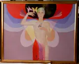 Felix Mas, - ''Sarah y Las Mariposas''-, oil on canvas, 1986