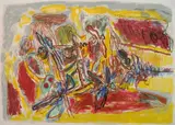 Guillaume Cornelis van Beverloo, - ''Effervescence des Oiseaux apres la Moisson'' (Donkersloot-Van den Berghe 106)-, lithograph in colors, 1962
