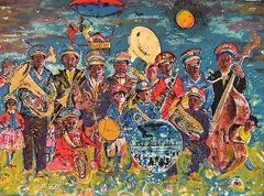 Noel Rockmore, - Preservation Band-, silkscreen with gold leaf, 1978