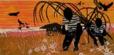 Walter Williams, - ''Harvest''-, woodcut in colors, 1963