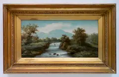 Roberto Marshall, - Landscape with Stream-, oil on canvas