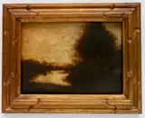 Léon Richet, - Landscape-, oil on panel