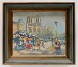 André Michel, - Parisian Street Scene-, oil on canvas