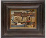 Leslie Cope, - Harbor Scene-, oil on board, 1971