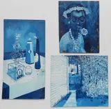 Charles Harris, - Still-Life; ''Chanson de Nuit ala Mildred'' & ''MVK2/2''- 3, oils on masonite, 1968-70, all