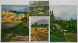 Charles Harris, - Landscapes- 4, oils (2 on canvasboard; 2 on panel), 1
