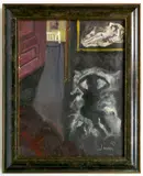 Jim Mc Call, - "Black Sheep with Halo Recllining"-, oil on canvas, 1993