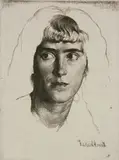 Gerald Brockhurst, - ''Phemie'' (Fletcher 42)-, etching, 1924