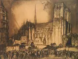 Frank Brangwyn, - ''Notre Dame, Paris' (Gaunt 231)- zinc, etching, 1914