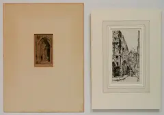 Auguste Brouet, - ''Saint-Etienne des Tonneliers a Rouen''-, etching