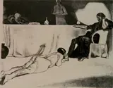John Copley, - ''Jesus and a Woman of the City'' (Wright 188)-, lithograph, 1923