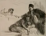 Jean-Louis Forain, - ''L'Avocat Parlant un Prevenue'' (1st state) (Guerin 54 ii/II)-