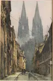 Luigi Kasimir, - ''Koln, Dom''-, etching in color