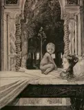 Max Klinger, - ''Tote Mutter'' (Singer 239 vi/VI)-, etching and engraving, 1889