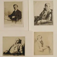 - Portrait of John Copley; Marius Bauer; Malcolm Salaman- 3 etchings, 'Copley' and 'Salaman' signed; together with Ferdinand Schmutzer- Dr. Joseph Meder- by Ernest Lumsden, etching, offered Jun 2019