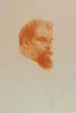 Emil Orlík, - Portrait of Max Klinger-, etching, 1902