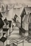 Vera Eugenia Andrus, - ''Street of the Sail Loft''-, lithograph