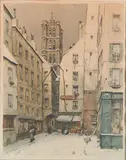Tavik F Simon, - ''Church of St. Gervais in Winter, Paris'' (Novak 454)- soft ground and