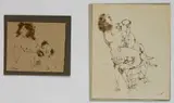 Louis Bosa, - Erotica- 2, pen and ink on paper, 1 initialed 'LB', 1