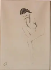 Warren Davis, - ''The Frog''-, etching