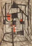 Dorothy Dehner, - ''Studio''-, etching in color, 1954, sgined