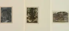 George Jo Mess, - ''Sorghum Mill''; ''Handy Pump'' & ''Summer Nocturne''- 3, etching and aquatint in color, 1954, all
