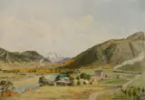 Walter Paris, - Colorado Landscape-, watercolor on paper, 1891