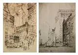 Joseph Pennell, - 1.) ''Four Story House'' (Wuerth 329)-, etching and drypoint on laid Japan, 1904