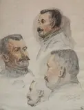 Paul B. Travis, - ''Le Mans France, Jan. 12''-, watercolor and graphite on paper