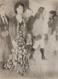 Raphael Soyer, - Street Scene with Moses Soyer-, lithograph