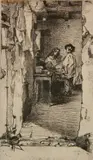 James A. M. Whistler, - ''The Rag Gatherers'' (Kennedy 23)-, etching and drypoint, 1858, very good condition. 5 15/16 x 3 1/2''