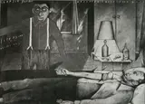 Sue Coe, - ''Charlie Parker Watches His Hotel Room Burn''- photo-, engraving on wove paper, 1984