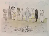 Saul Steinberg, - '', Mixed Media''- lithograph in color, 1970
