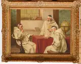 Richard Linderum, - Monks at Prayer-, oil on canvas