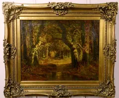 - Forest Landscape- by François Maury, oil on canvas, offered May 2019
