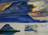 Paul Travis, - African Landscape Sketch-