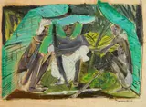 Joseph B. O'Sickey, - Three Seated Figures in Jungle, Assam-
