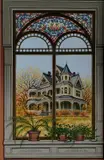 Sue Wall, - Looking Out the Window-, acrylic on panel