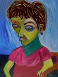 Sid Rheuban, - ''Funny Eyes''-, acrylic on canvas